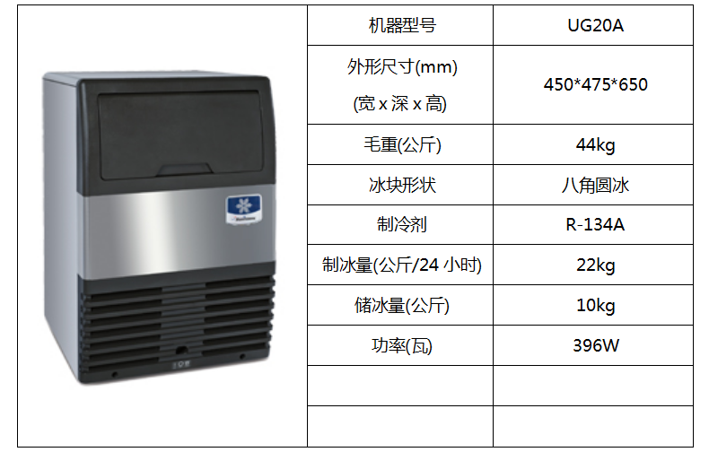 萬利多噴淋式柜臺(tái)制冰機(jī)UG20A