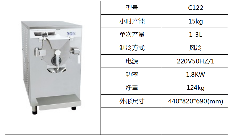 泰而勒 C122硬式冰淇淋機(jī)