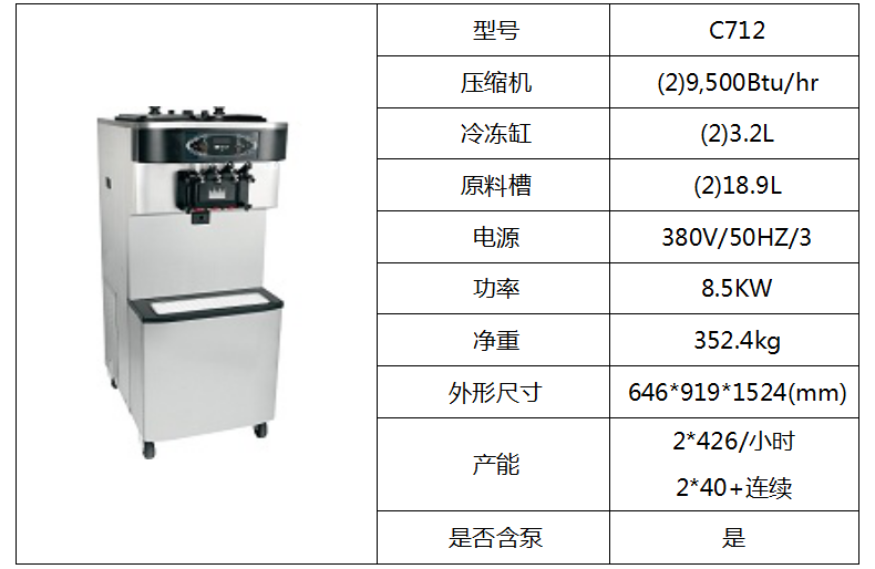 泰而勒 C712軟式冰淇淋機(jī)（雙缸）